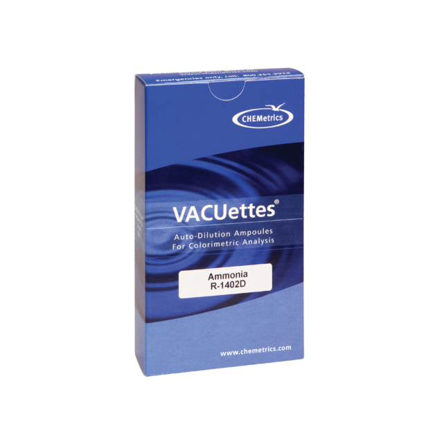 R-1402D Ammonia VACUettes® Visual High Range refill packaging.