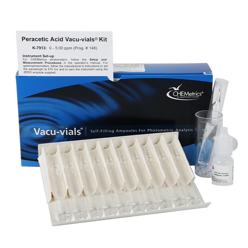 Peracetic Acid Test Kit — Vacu-vials Instrumental Kit