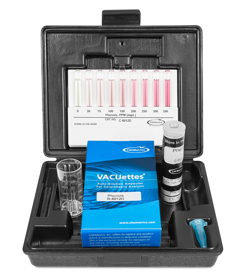 K-8012D Phenols VACUettes® Visual Test Kit Contents and Packaging