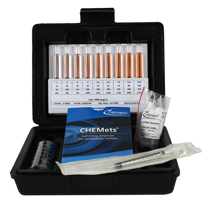 Iron (total & soluble) HR CHEMets® Test Kit (50-500 ppm)