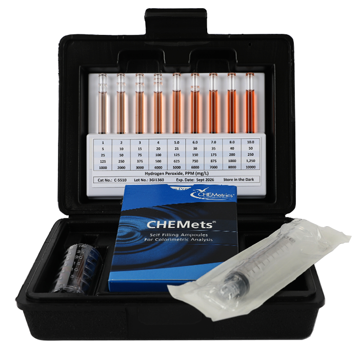 Hydrogen Peroxide HR CHEMets® Test Kit (5-50 ppm)