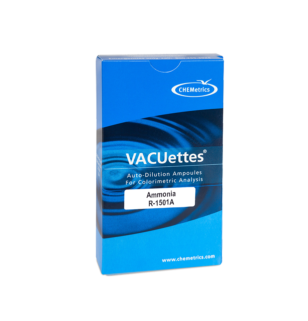 R-1501A Ammonia VACUettes® Visual High Range Refill Packaging