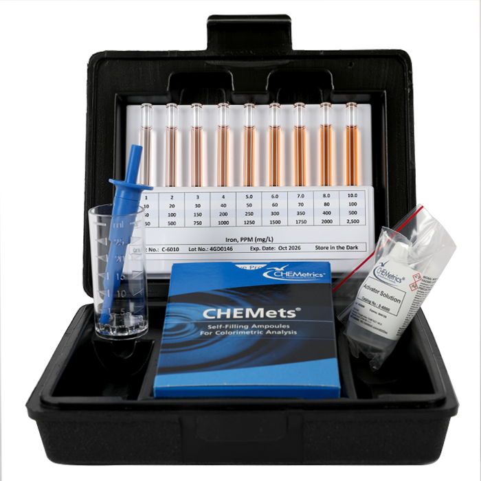 Iron (total & soluble) HR CHEMets® Test Kit (250-2500 ppm)