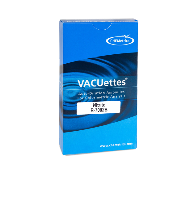 R-7002B Nitrite VACUettes® Visual Test Kit Contents and Packaging