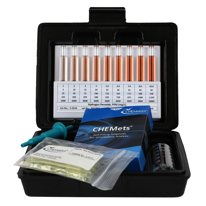 Hydrogen Peroxide HR CHEMets® Test Kit (1000-10,000 ppm)