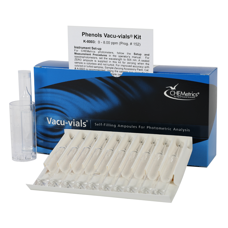 Phenols Testing Kit — Vacu-vials Instrumental Kit