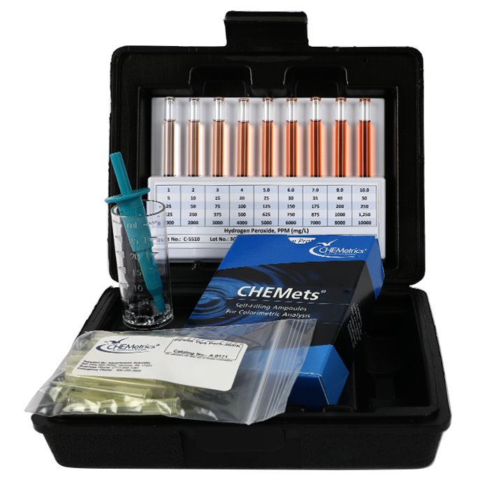 Hydrogen Peroxide HR CHEMets® Test Kit (125-1250 ppm)