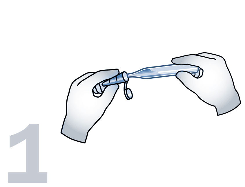 A graphic showing how to fill a VACUettes tip.